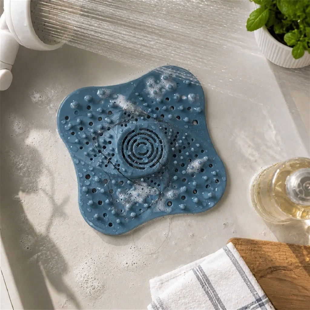 Silicone Drain Cover Kitchen Sink Toilet Filter 13cm White