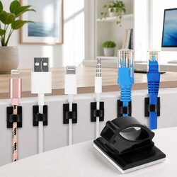 20x Cable Clips Adhesive Wire Organizer Holder Cord Management Drop Clamp Fixer