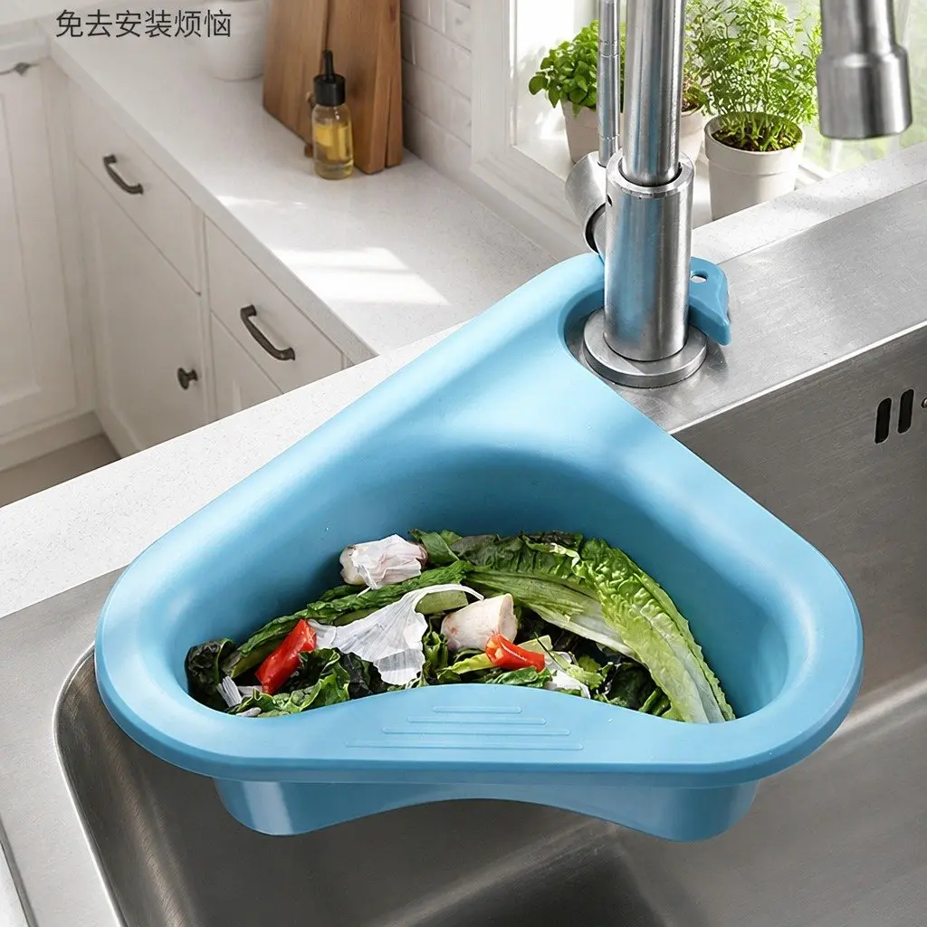 Kitchen Sink Drain Basket PP Material Blue
