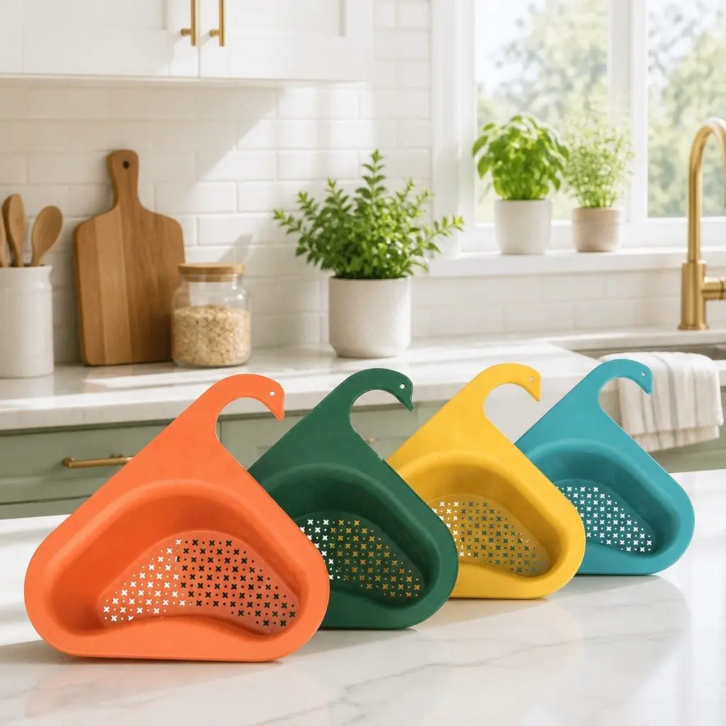 Kitchen Sink Drain Basket PP Material Blue