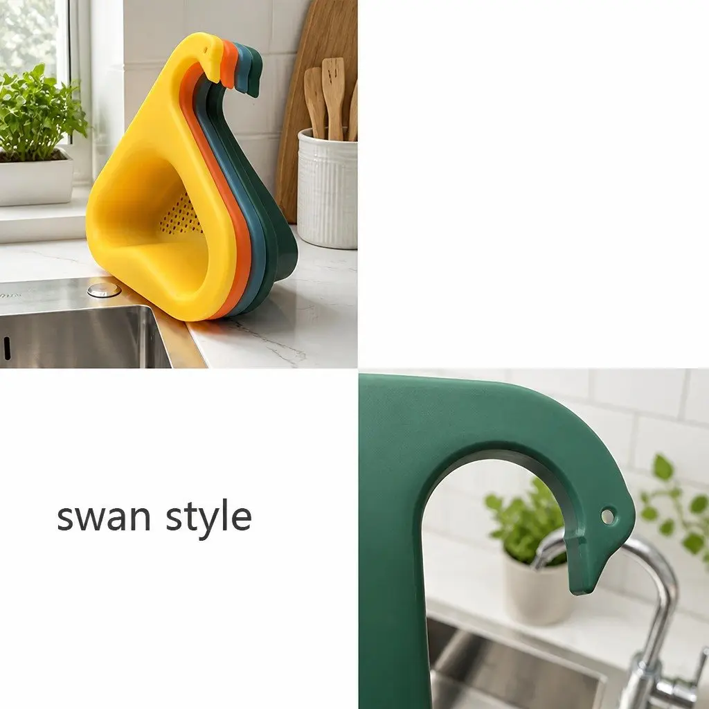 Kitchen Sink Organizer PP Green Triangle Storage Basket Rack Drain Strainer