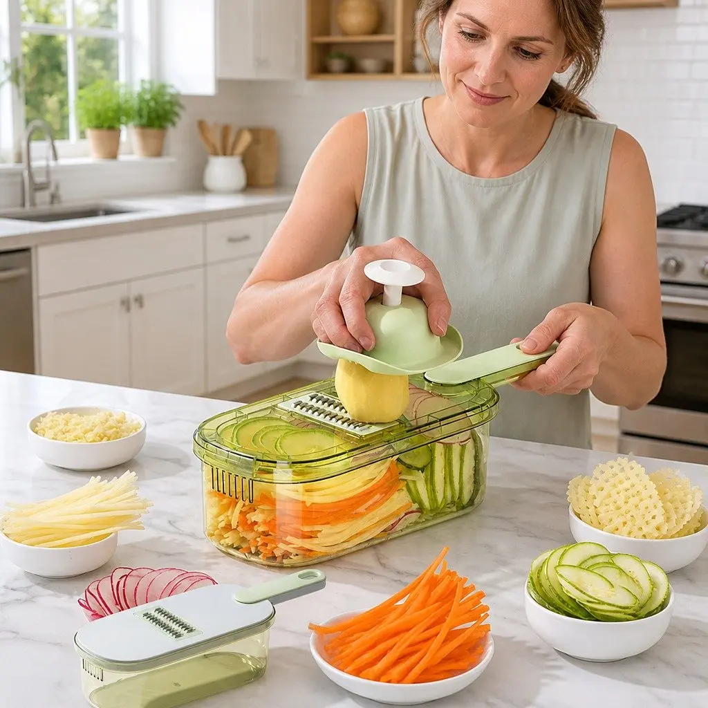 Fruit Vegetable Chopper Peeler Multi-Functional Kitchen Cutter Tool Slicer