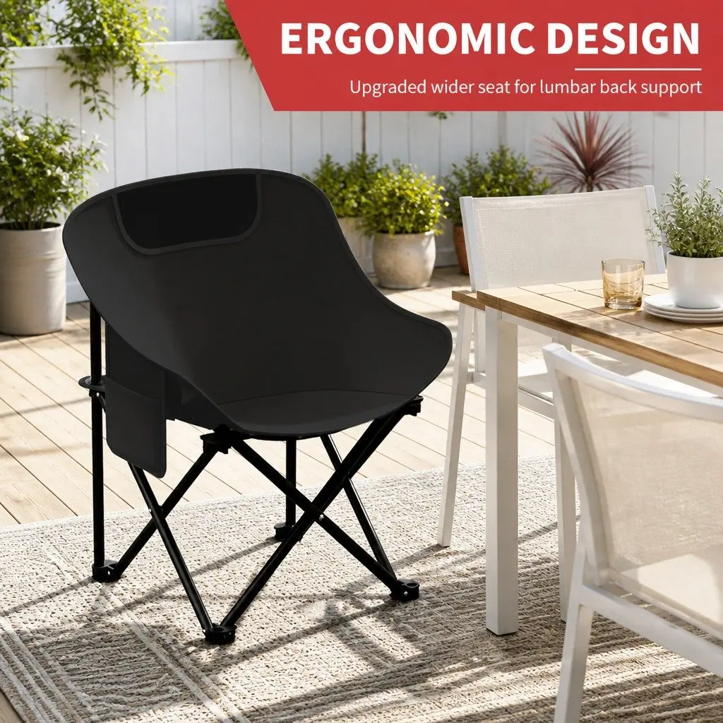 Folding Picnic Table Chairs Set Carbon Steel Portable Black 9 Piece