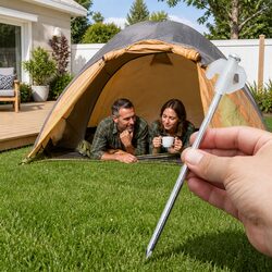 Reinforced Steel Tent Pegs with Glow in the Dark Feature