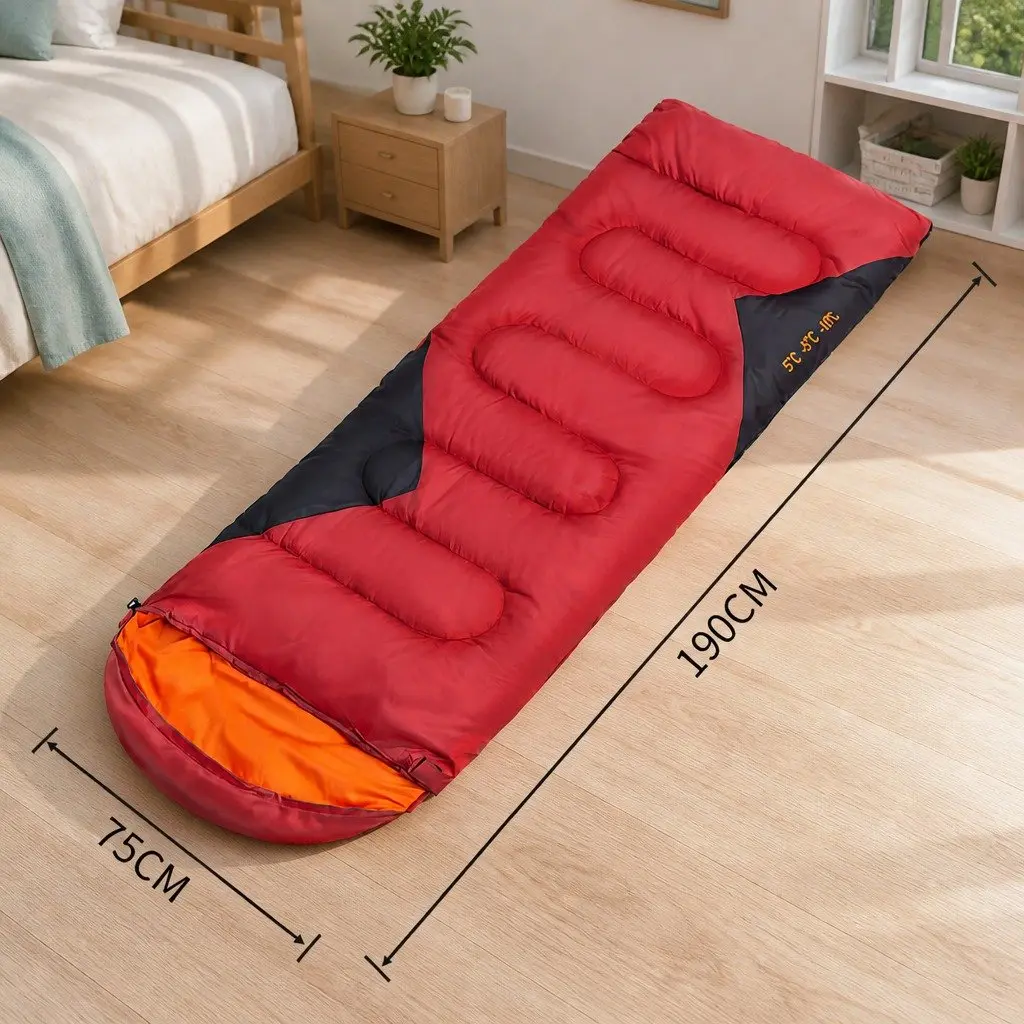 Sleeping Bag Hollow Cotton Rectangular 190x75cm Wine Red