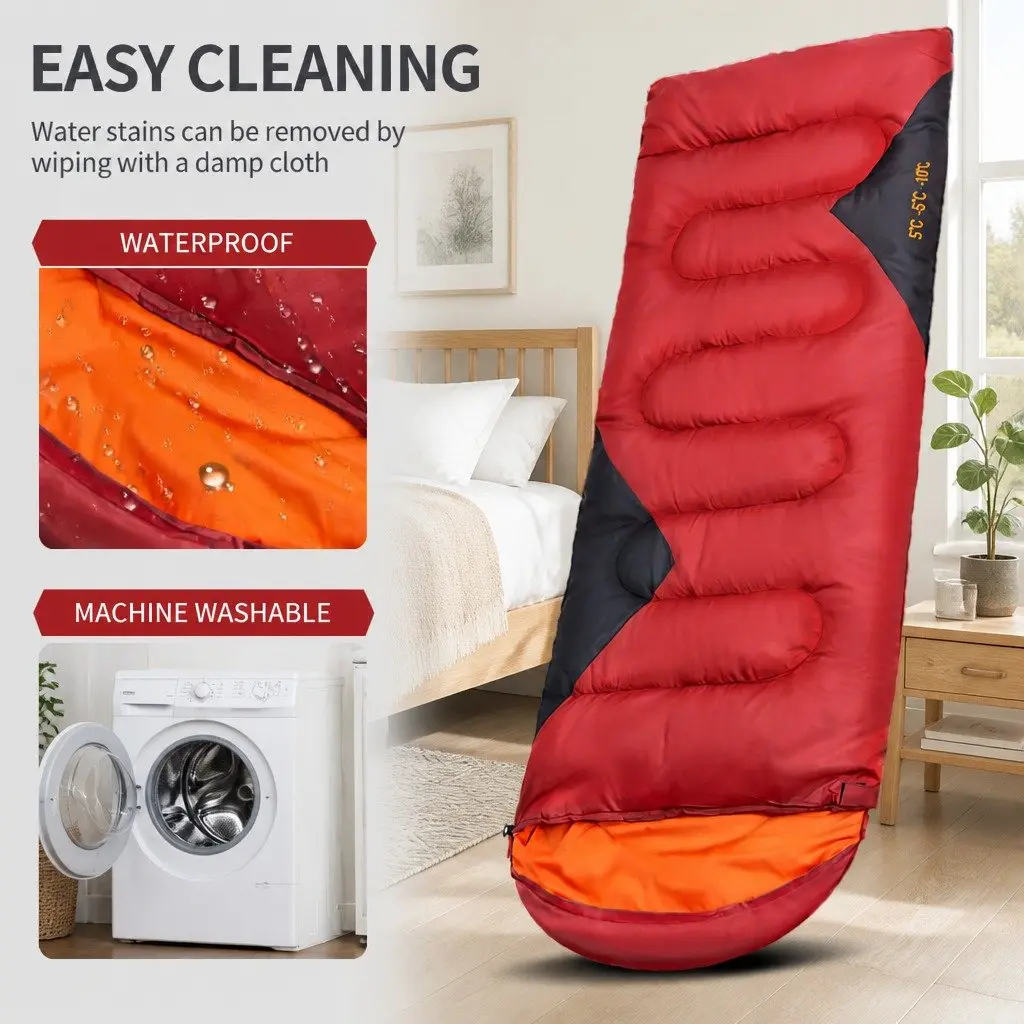Sleeping Bag Hollow Cotton Rectangular 190x75cm Wine Red