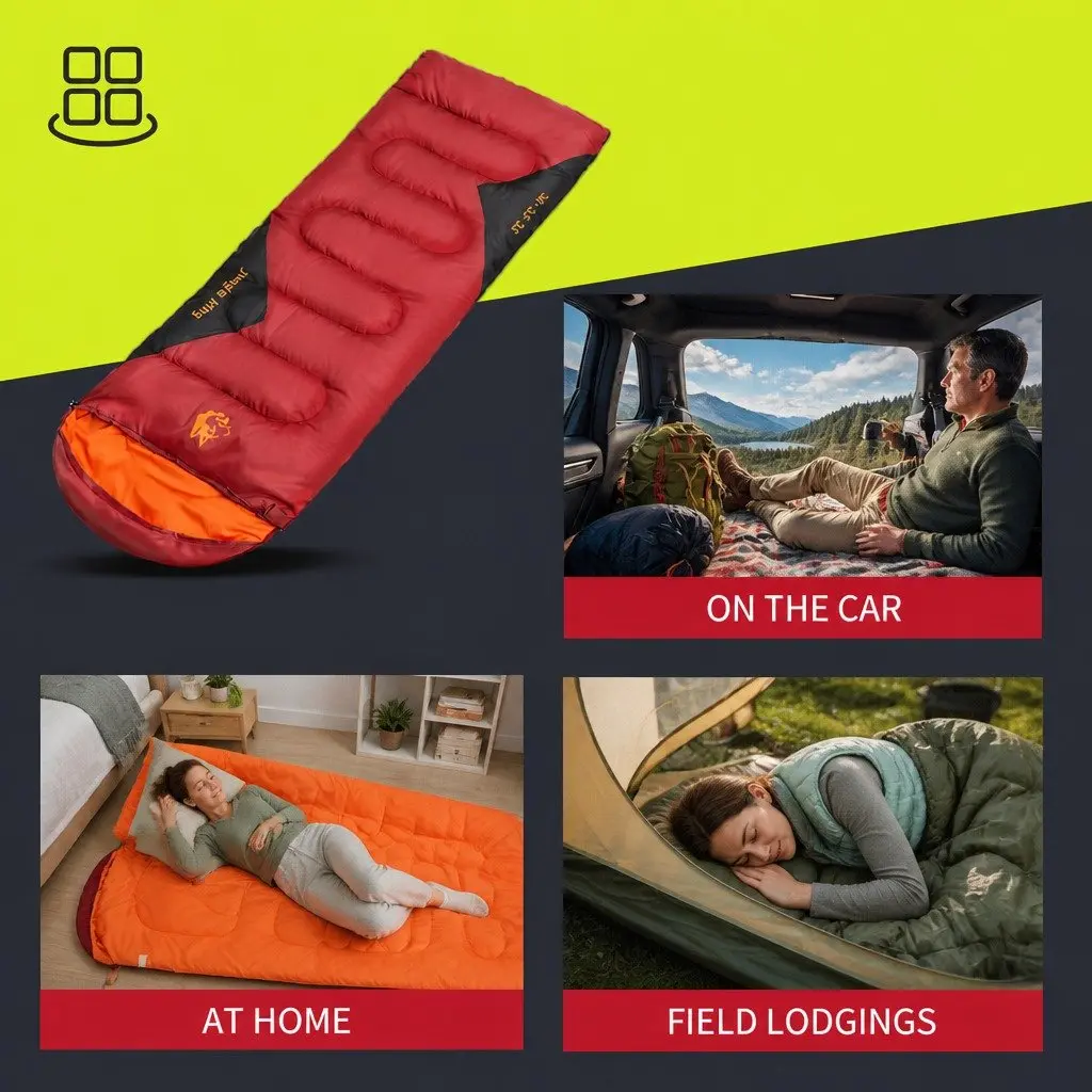 Sleeping Bag Hollow Cotton Rectangular 190x75cm Wine Red