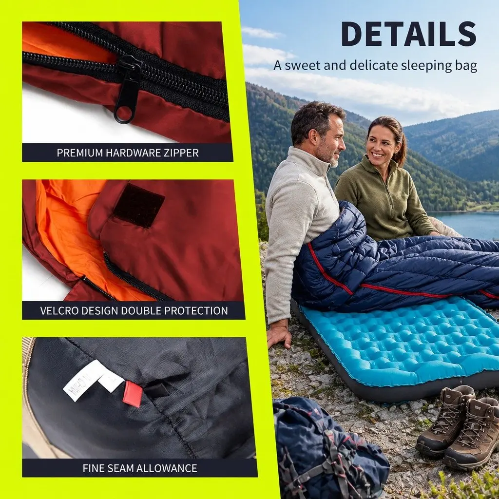 Sleeping Bag Hollow Cotton Rectangular 190x75cm Wine Red