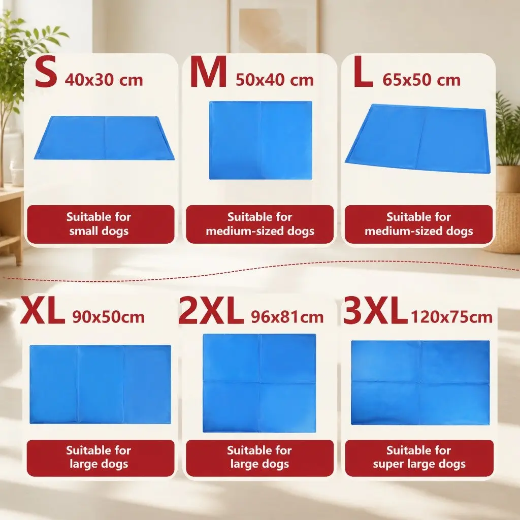 Pet Cooling Cushion Polyester Waterproof Fabric Large Blue