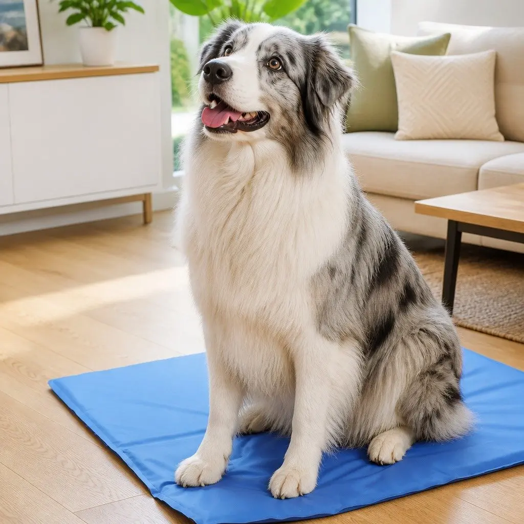 Pet Cooling Cushion Polyester Waterproof Fabric Large Blue