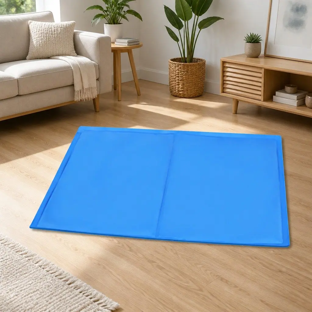Pet Cooling Cushion Polyester Waterproof Fabric Large Blue