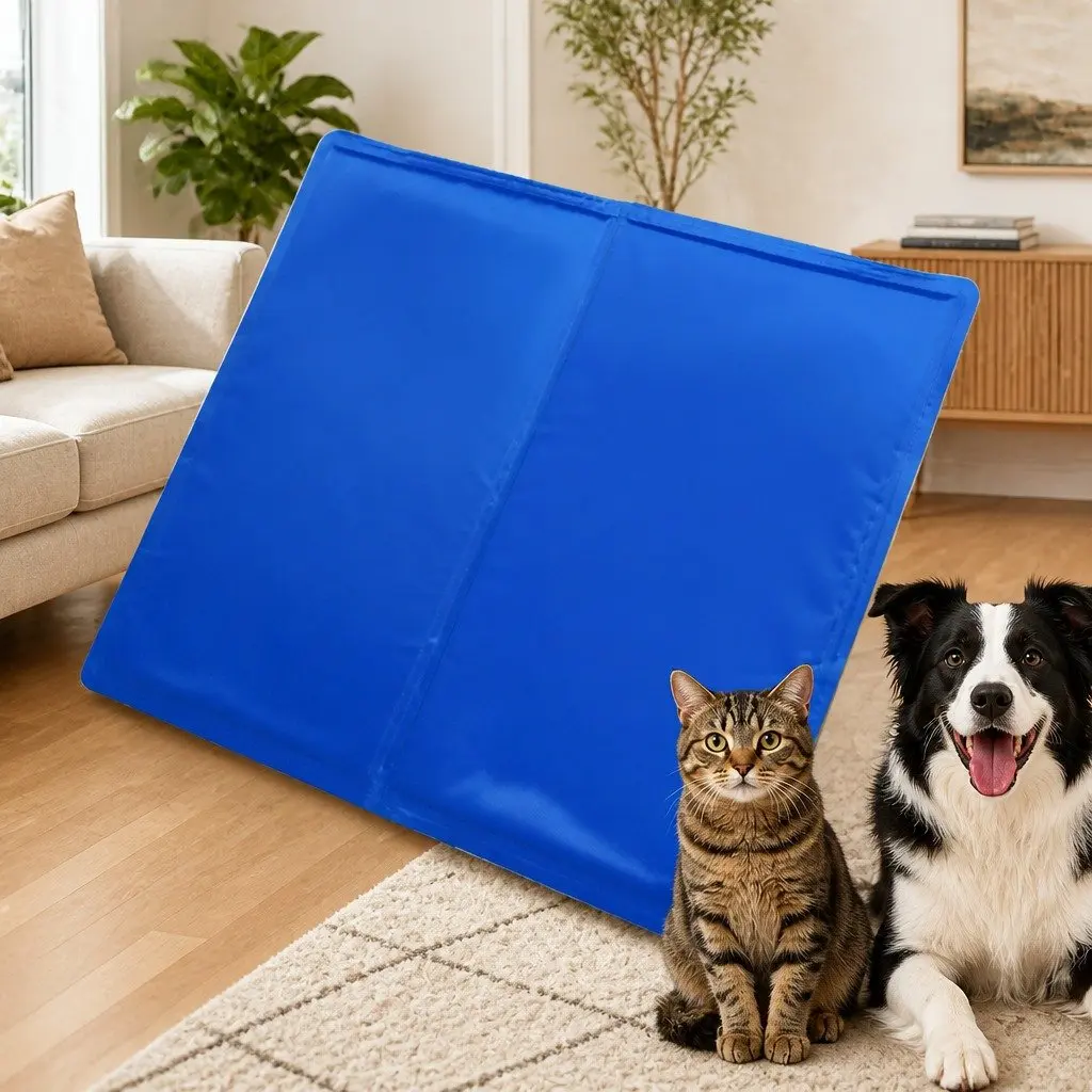 Pet Cooling Cushion Polyester Waterproof Fabric Large Blue