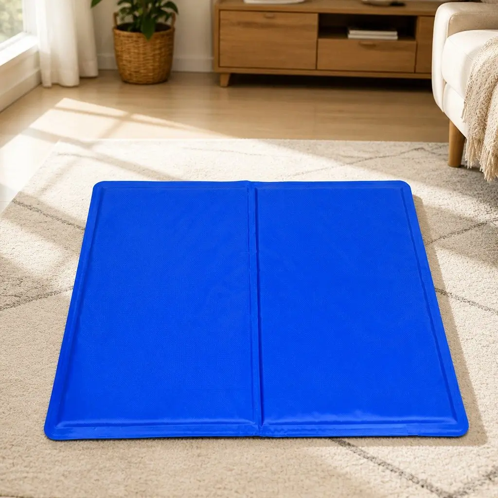 Pet Cooling Cushion Polyester Waterproof Fabric Large Blue