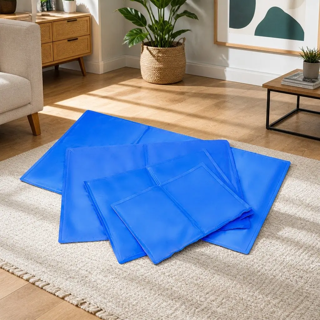 Pet Cooling Cushion Polyester Waterproof Fabric Large Blue