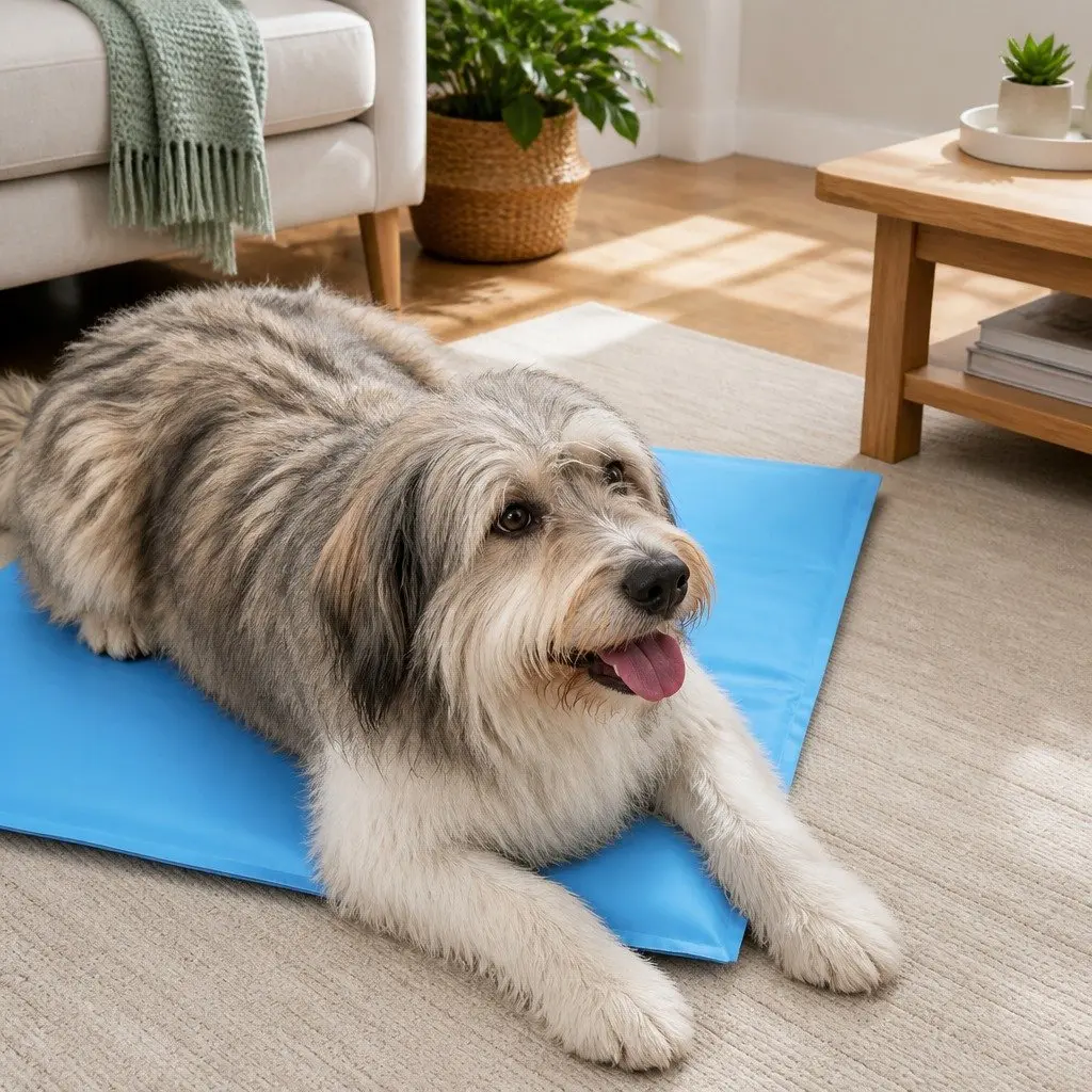 Pet Cooling Cushion Polyester Waterproof Fabric Large Blue