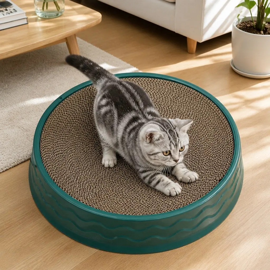 Round Cat Scratch Plate for Active Cats