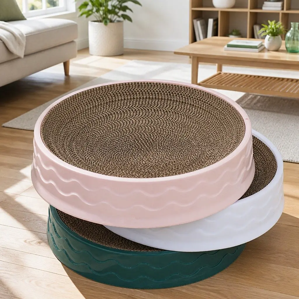 Round Cat Scratch Plate for Active Cats