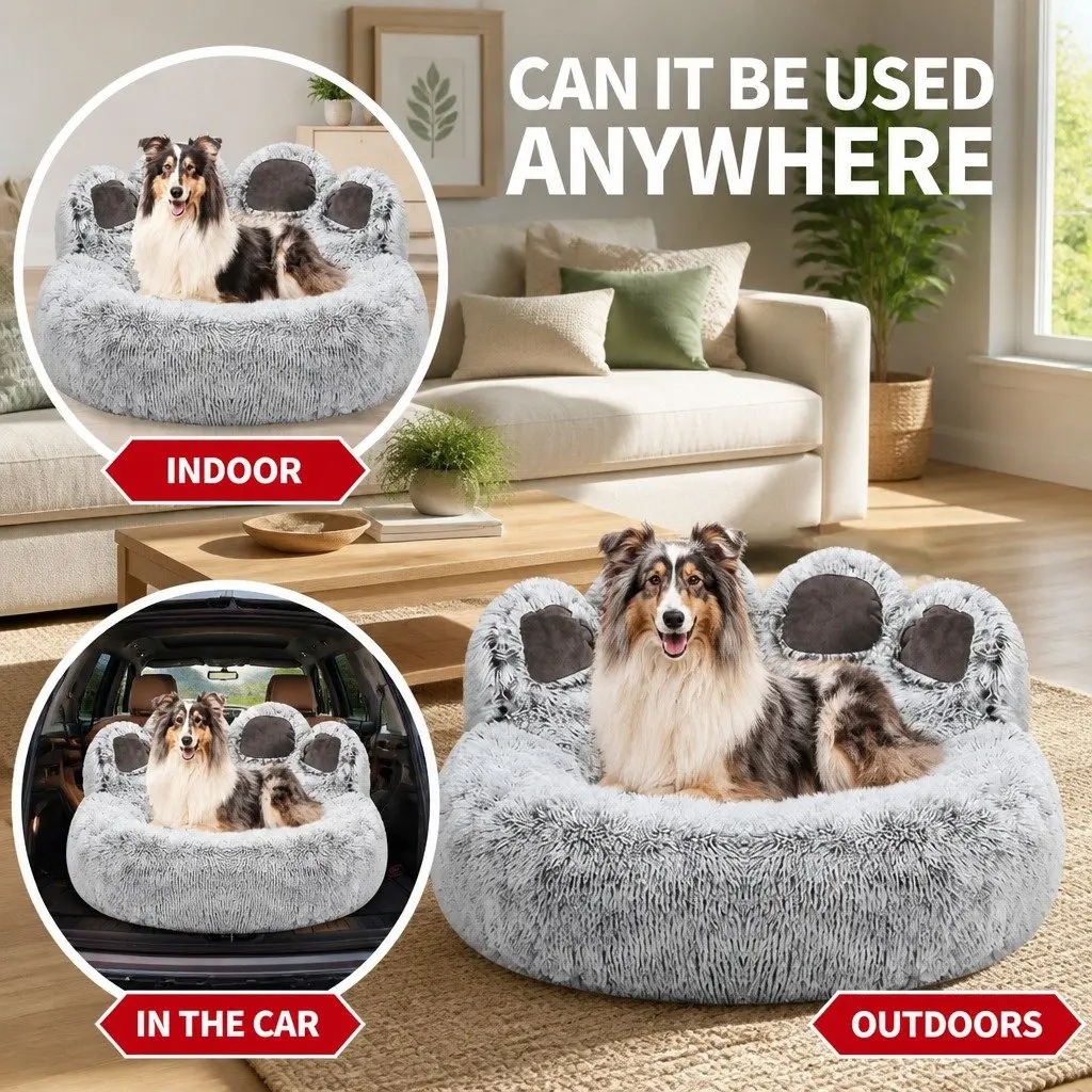 Pet Bed Cushion Long Plush Cotton XXS Grey