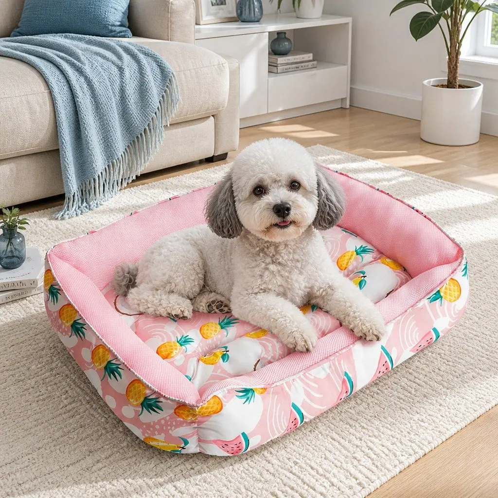 Pet Cooling Pad Oxford Breathable Mesh M Pink