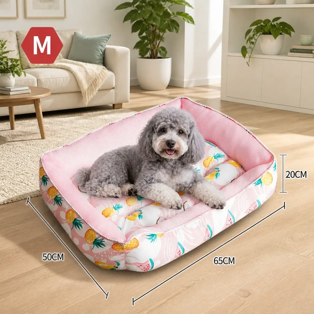 Pet Cooling Pad Oxford Breathable Mesh M Pink