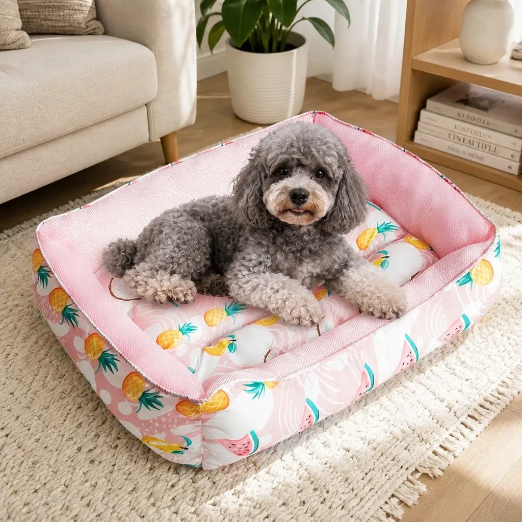 Pet Cooling Pad Oxford Breathable Mesh M Pink