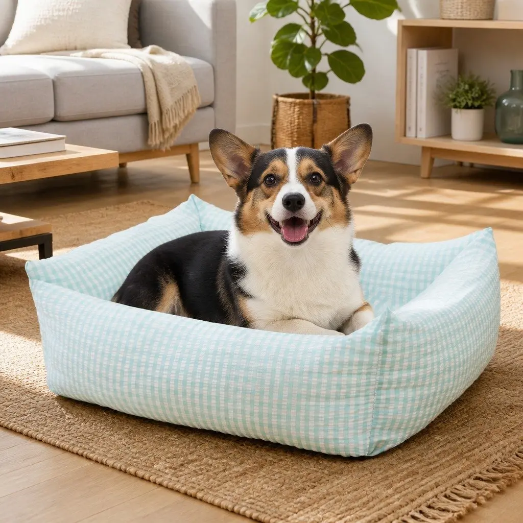 Washable Dog Bed for Pets in Blue