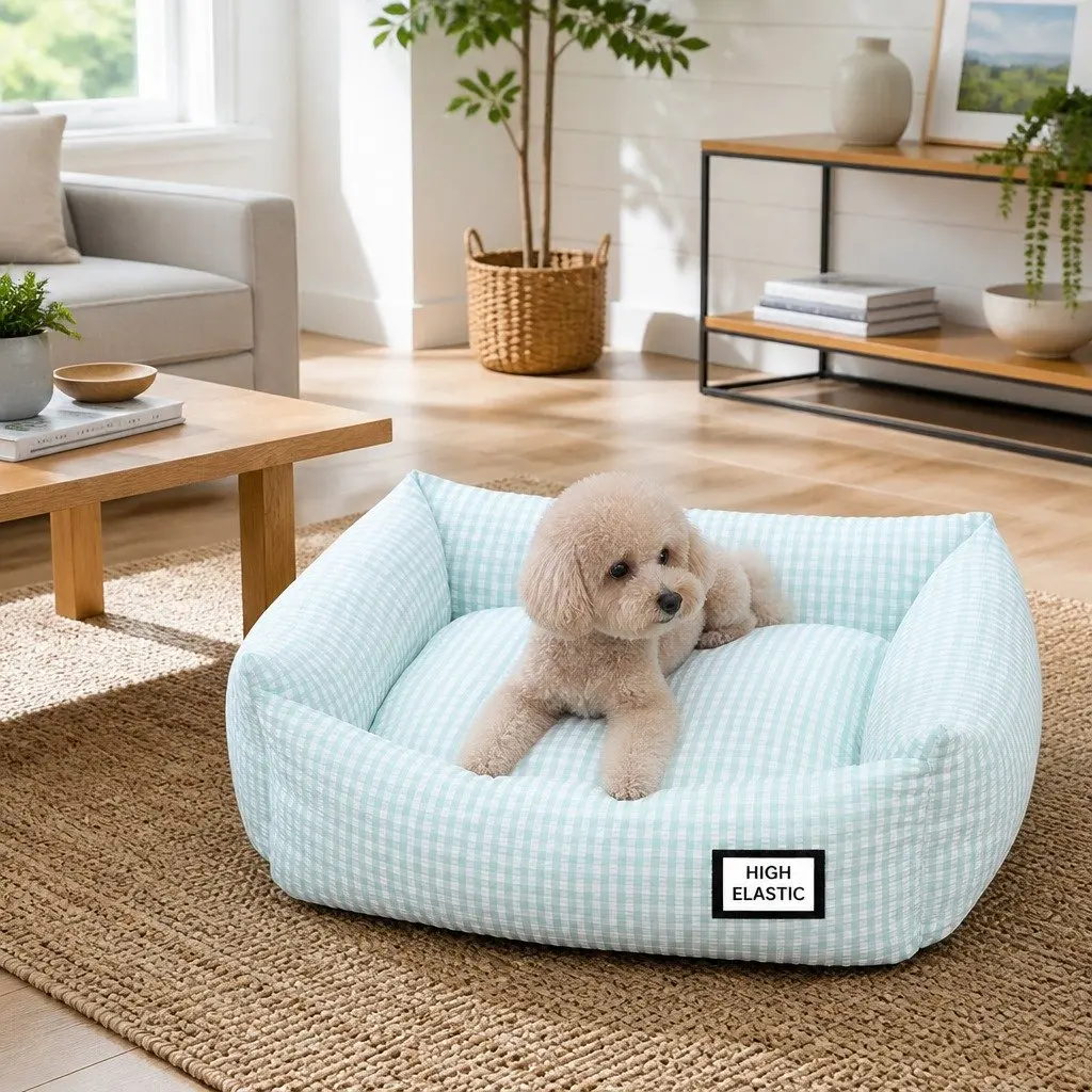 Washable Dog Bed for Pets in Blue