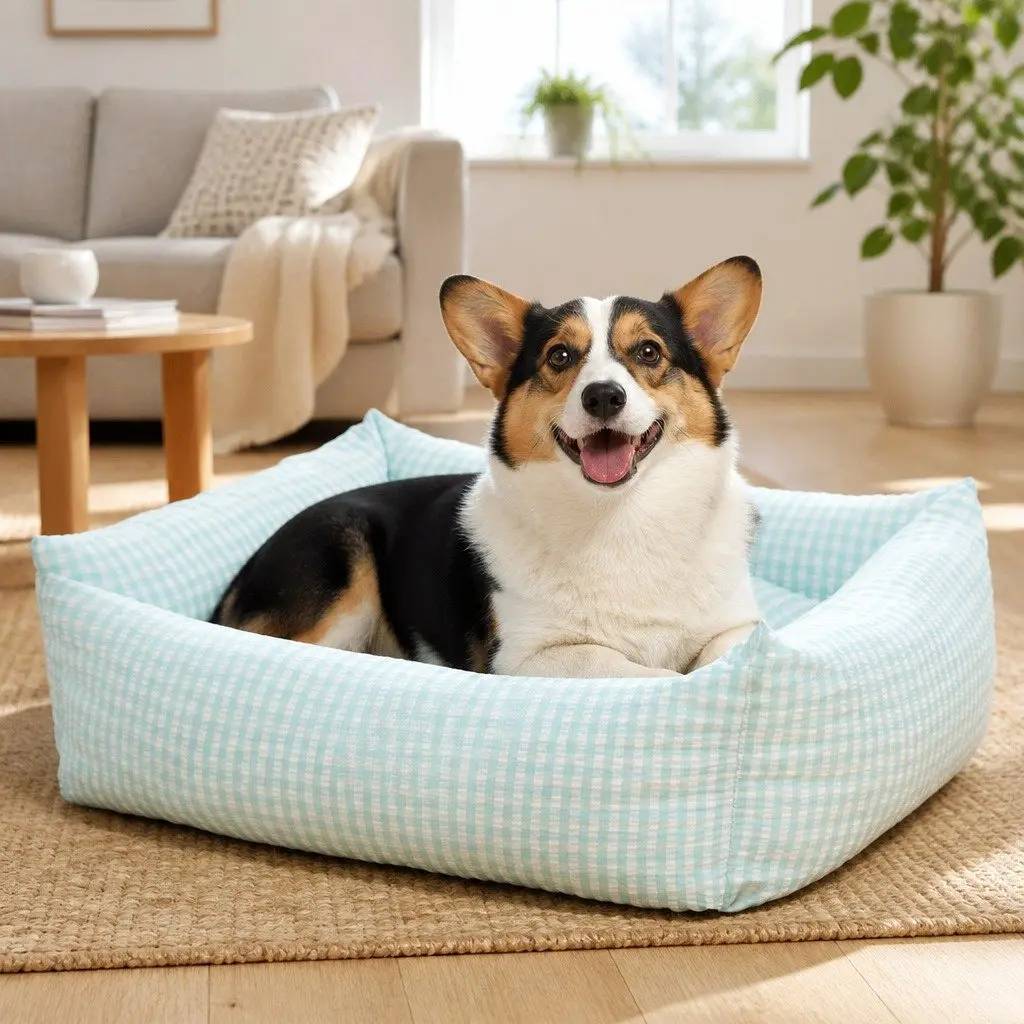 Washable Dog Bed for Pets in Blue