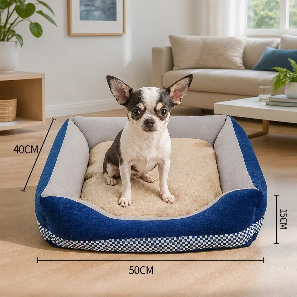 Dog Bed PP Cotton Small Blue