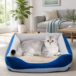 Premium Blue XS Dog Bed with Zipper Design