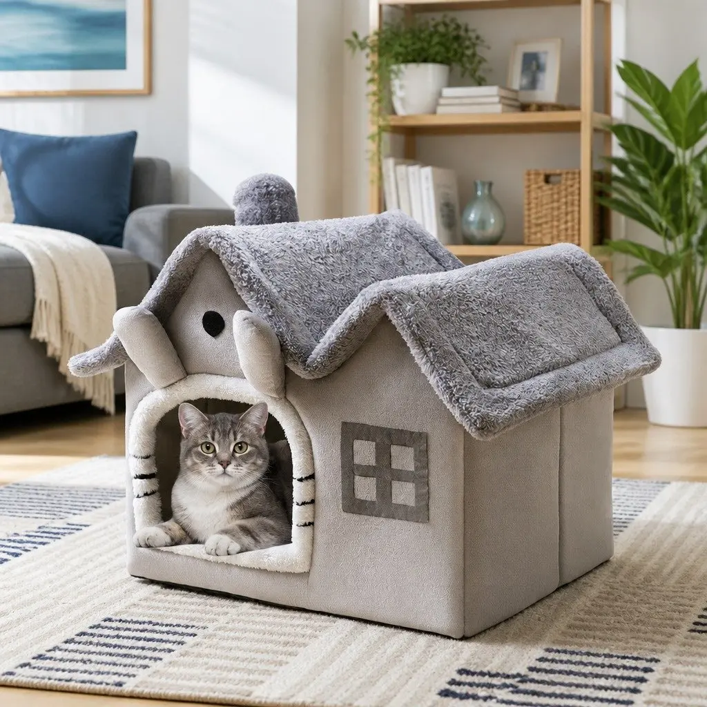 Removable Washable Pet Tent with Double Roof