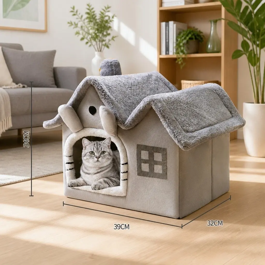 Removable Washable Pet Tent with Double Roof