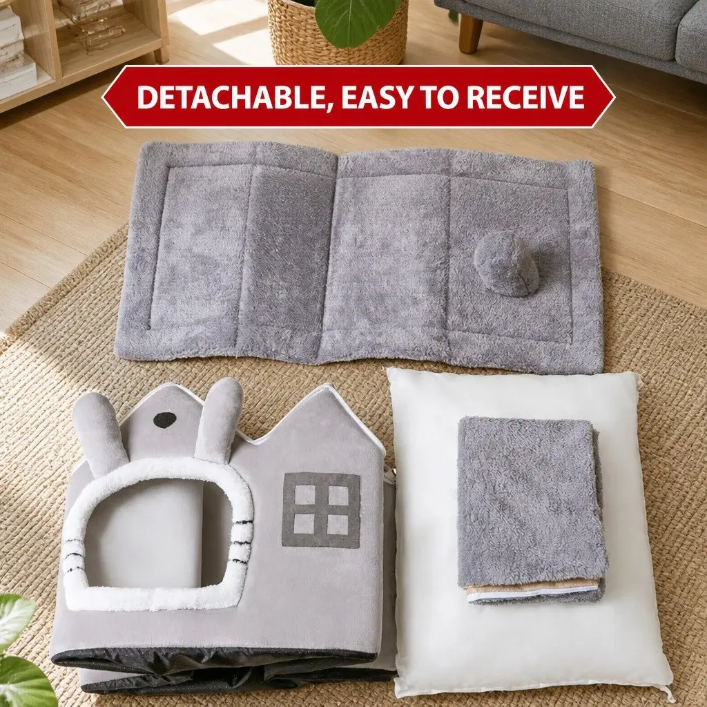 Removable Washable Pet Tent with Double Roof