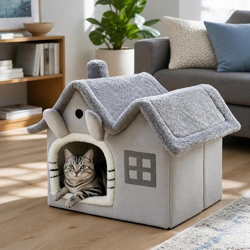 Removable Washable Pet Tent with Double Roof