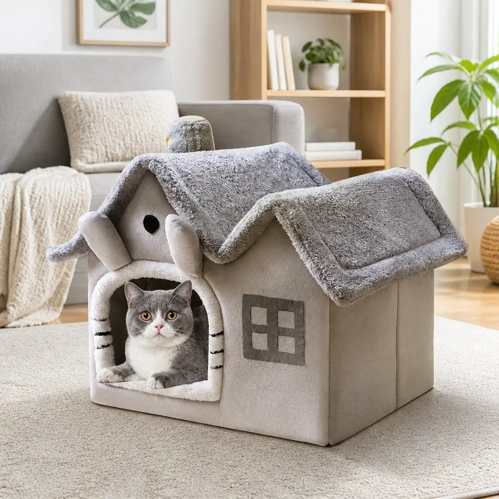 Removable Washable Pet Tent with Double Roof
