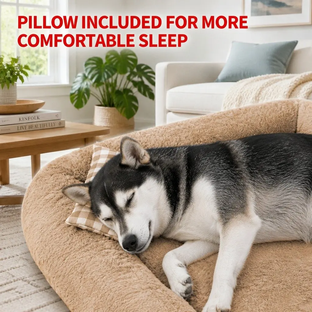 Dog Bed PP Cotton 70x60x13cm Brown