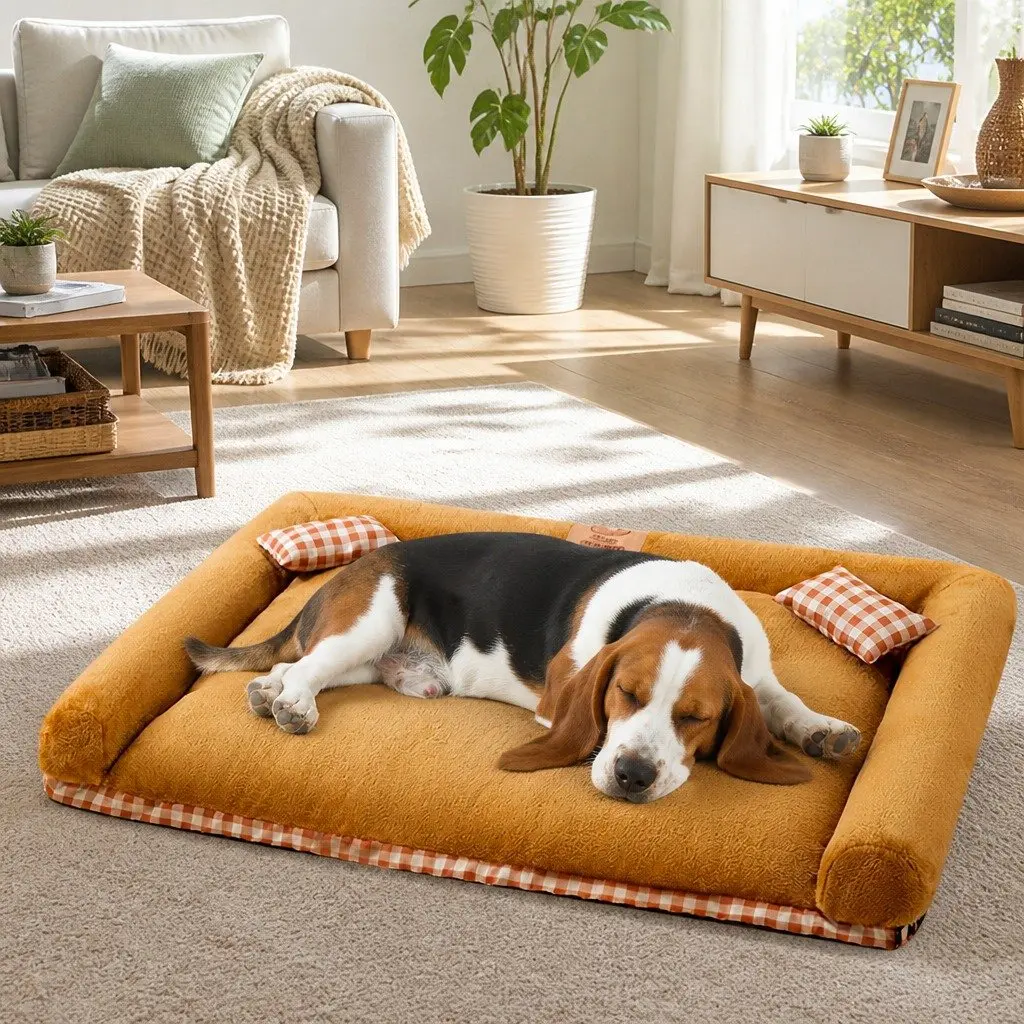Dog Bed PP Cotton 70x60x13cm Brown