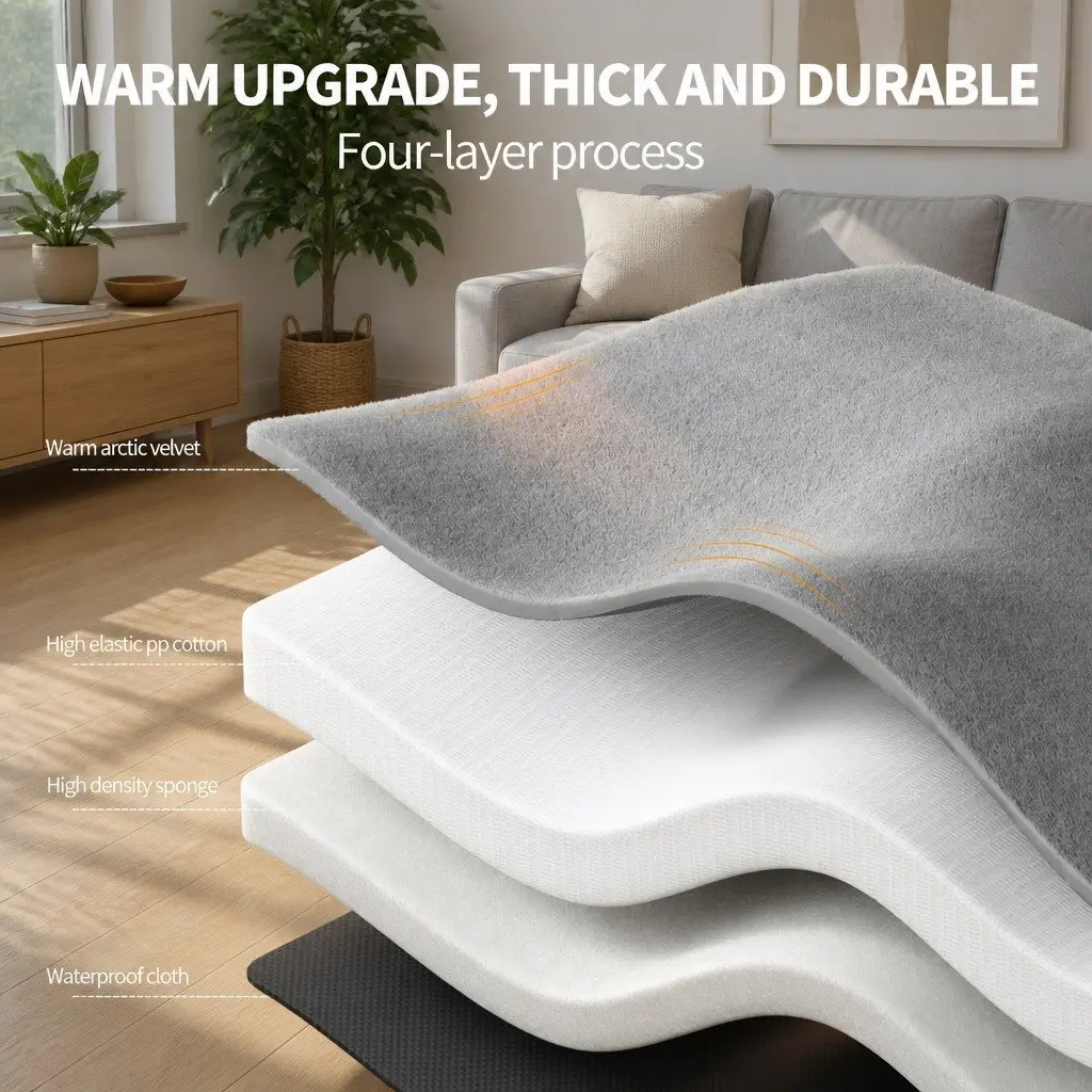 Dog Bed PP Cotton 60x50x12cm Grey