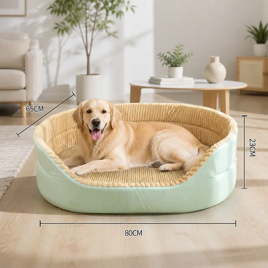 Large Dog Cat Bed with Plush Warm Mattress