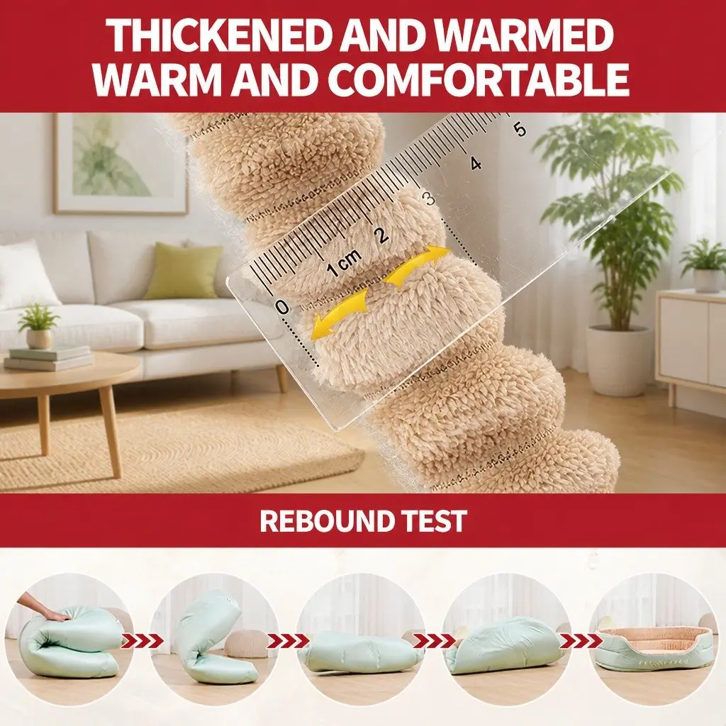 Large Dog Cat Bed with Plush Warm Mattress
