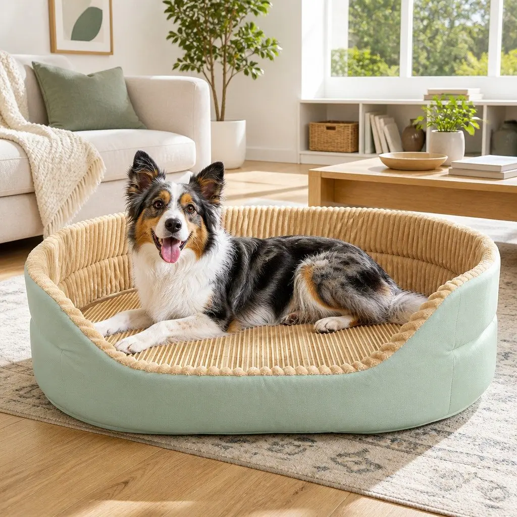 Large Dog Cat Bed with Plush Warm Mattress