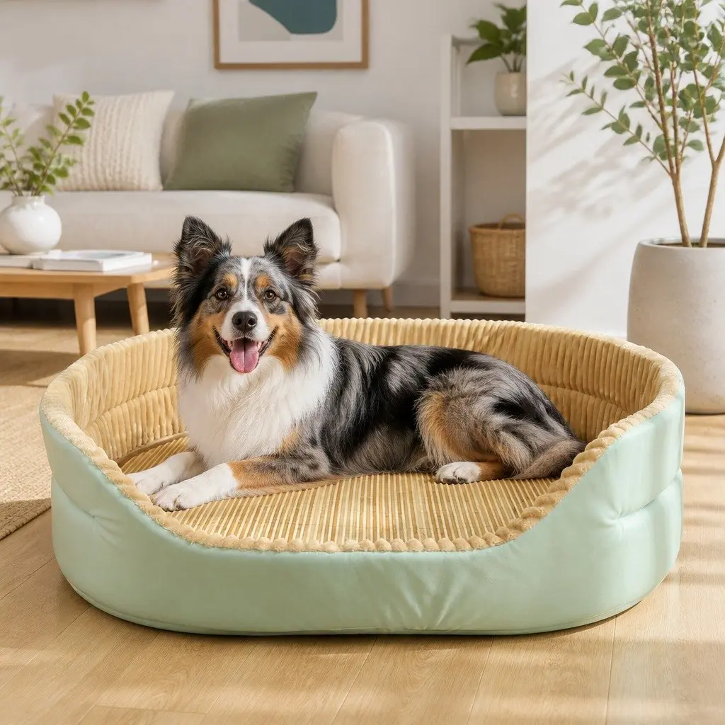 Large Dog Cat Bed with Plush Warm Mattress