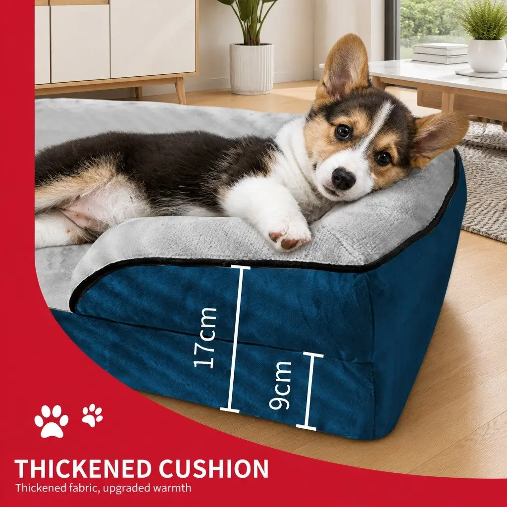 Dog Bed Sponge M Grey Three-Sided Cushion Support