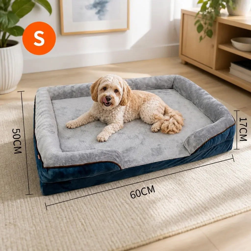 Dog Bed Orthopedic Tech Cloth Grey S Size