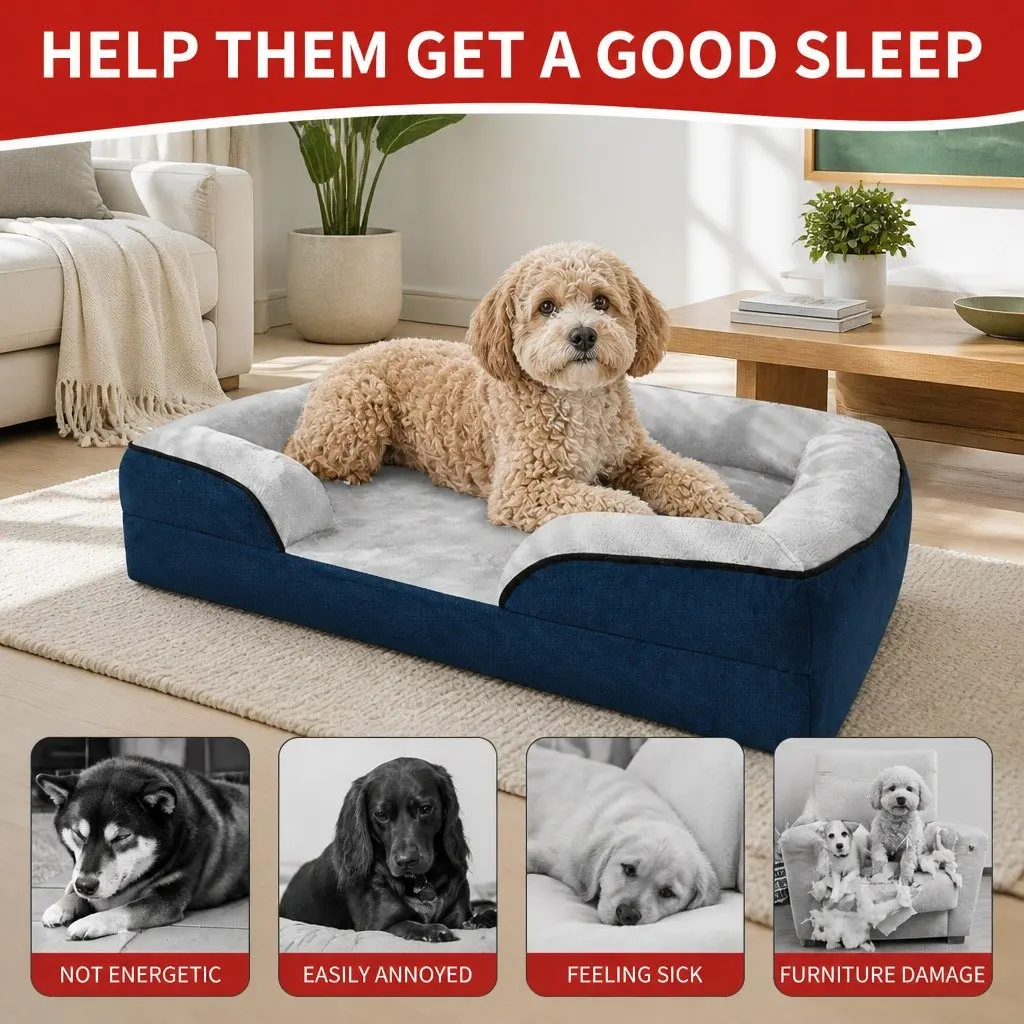 Dog Bed Orthopedic Tech Cloth Grey S Size