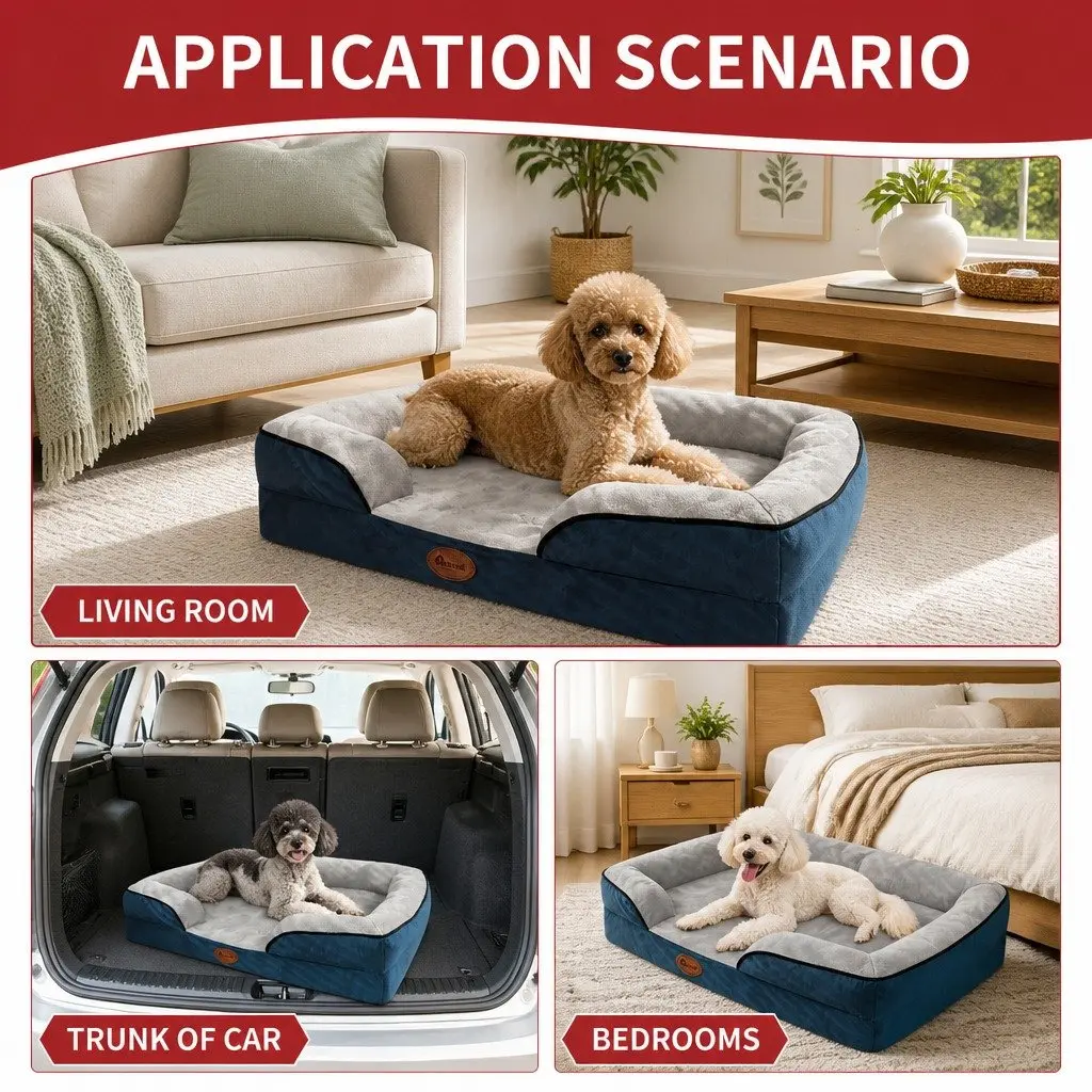 Dog Bed Orthopedic Tech Cloth Grey S Size