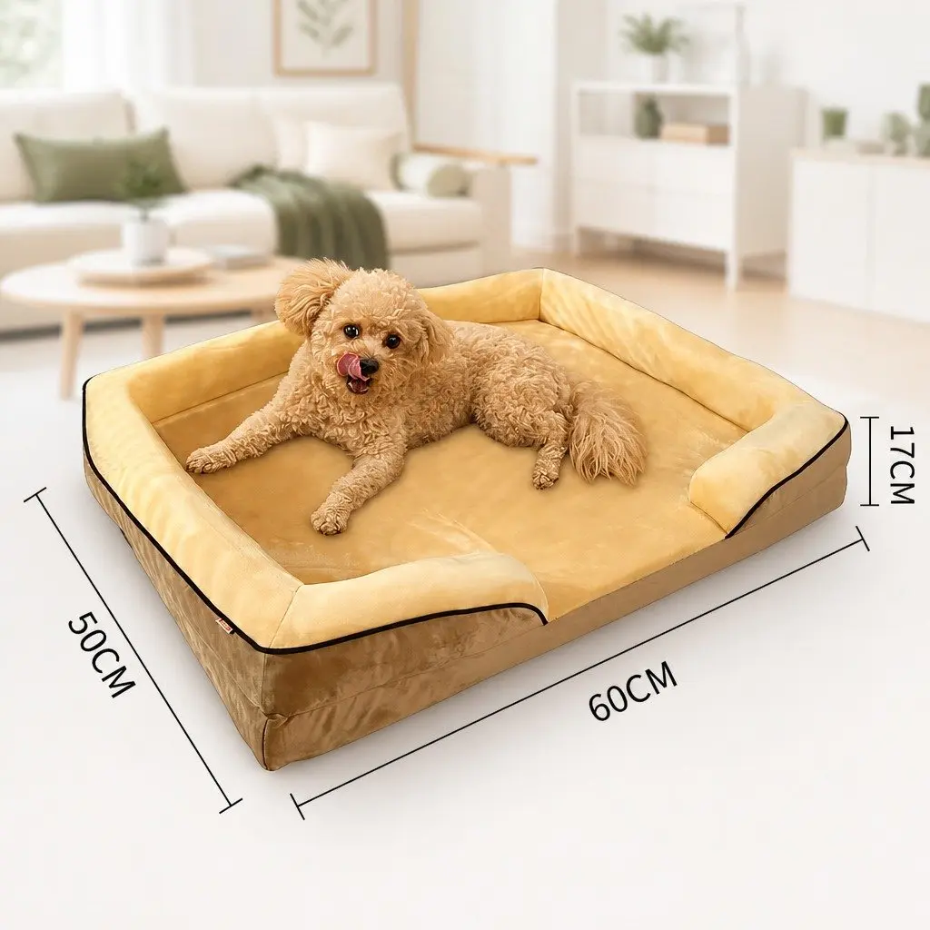 Dog Sofa Bed Tech Cloth 60x50x17cm Yellow