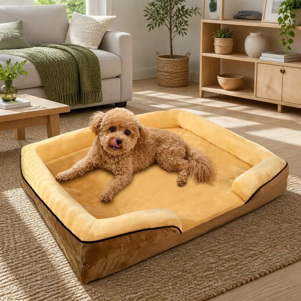 Dog Sofa Bed Tech Cloth 60x50x17cm Yellow