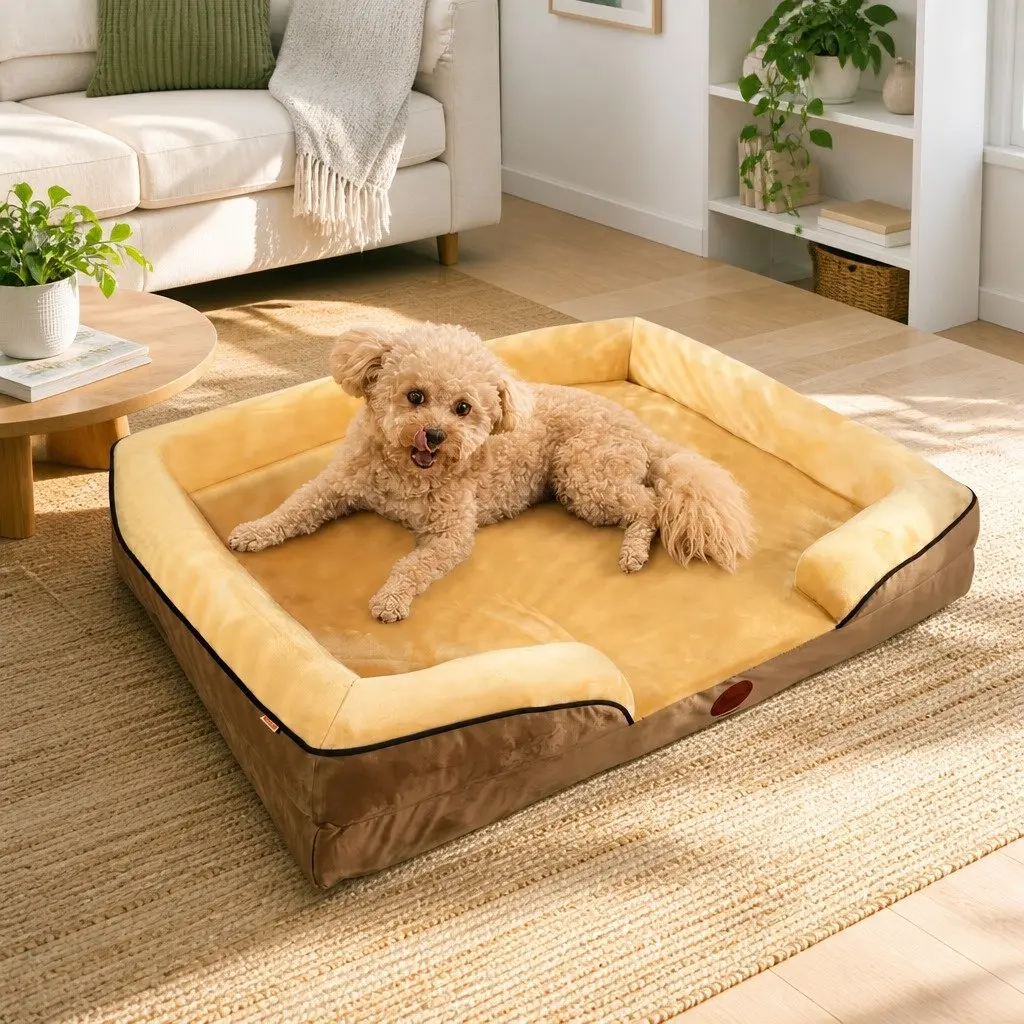 Dog Sofa Bed Tech Cloth 60x50x17cm Yellow