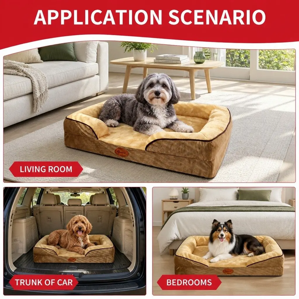 Dog Sofa Bed Tech Cloth 60x50x17cm Yellow